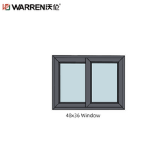 48x36 Sliding Aluminium Insulated Glass Gray Kitchen Window Rough Opening