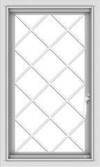 WDMA 18x30 (17.5 x 29.5 inch) Vinyl uPVC White Push out Casement Window  with Diamond Grills