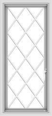 WDMA 18x40 (17.5 x 39.5 inch) Vinyl uPVC White Push out Casement Window  with Diamond Grills