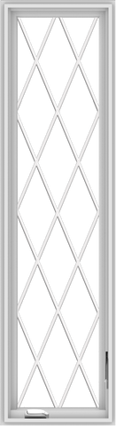 WDMA 18x66 (17.5 x 65.5 inch) White Vinyl uPVC Crank out Casement Window without Grids with Diamond Grills