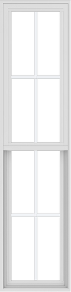 WDMA 18x72 (17.5 x 71.5 inch) Vinyl uPVC White Single Hung Double Hung Window with Colonial Grids Exterior