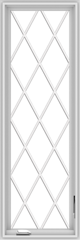 WDMA 20x60 (19.5 x 59.5 inch) White Vinyl uPVC Crank out Casement Window without Grids with Diamond Grills