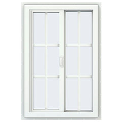 24x36 23.5x35.5 White Color Vinyl Pvc Sliding Window With Colonial Grids Grilles