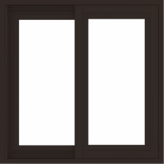 WDMA 24x24 (23.5 x 23.5 inch) Vinyl uPVC Dark Brown Slide Window without Grids Exterior