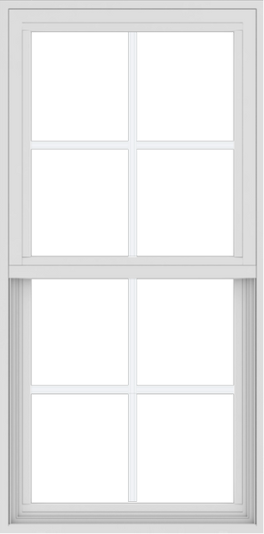 WDMA 24x48 (17.5 x 47.5 inch) Vinyl uPVC White Single Hung Double Hung Window with Colonial Grids Exterior