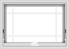 WDMA 28x20 (27.5 x 19.5 inch) White Vinyl uPVC Crank out Awning Window with Prairie Grilles