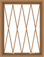 WDMA 28x36 (27.5 x 35.5 inch) Oak Wood Green Aluminum Push out Awning Window without Grids with Diamond Grills