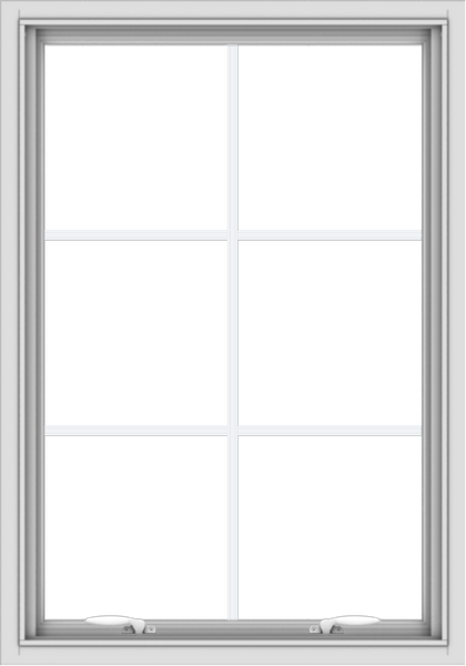 WDMA 28x40 (27.5 x 39.5 inch) White uPVC Vinyl Push out Awning Window with Colonial Grids Interior