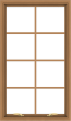 WDMA 28x48 (27.5 x 47.5 inch) Oak Wood Green Aluminum Push out Awning Window with Colonial Grids Interior