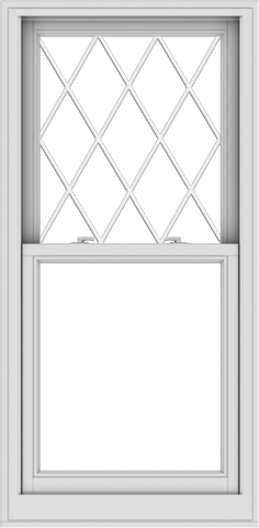 WDMA 28x57 (27.5 x 56.5 inch)  Aluminum Single Double Hung Window with Diamond Grids