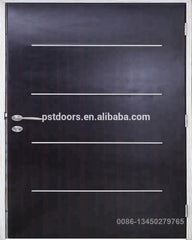 3 panel PVC laminated steel door with wooden edge on China WDMA