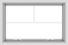 WDMA 30x20 (29.5 x 19.5 inch) White uPVC Vinyl Push out Awning Window with Fractional Grilles