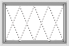 WDMA 30x20 (29.5 x 19.5 inch) White uPVC Vinyl Push out Awning Window without Grids with Diamond Grills