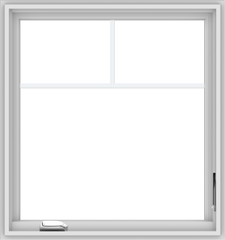 WDMA 30x32 (29.5 x 31.5 inch) White Vinyl uPVC Crank out Casement Window with Fractional Grilles