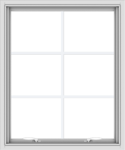 WDMA 30x36 (29.5 x 35.5 inch) White uPVC Vinyl Push out Awning Window with Colonial Grids Interior