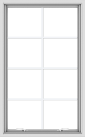 WDMA 30x48 (29.5 x 47.5 inch) White uPVC Vinyl Push out Awning Window with Colonial Grids Interior