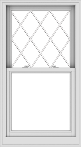 WDMA 30x54 (29.5 x 53.5 inch)  Aluminum Single Double Hung Window with Diamond Grids