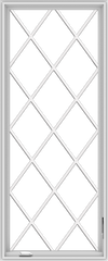 WDMA 30x72 (29.5 x 71.5 inch) White Vinyl uPVC Crank out Casement Window without Grids with Diamond Grills