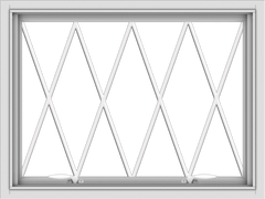 WDMA 32x24 (31.5 x 23.5 inch) White uPVC Vinyl Push out Awning Window without Grids with Diamond Grills