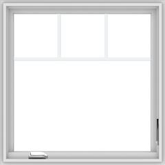 WDMA 32x32 (31.5 x 31.5 inch) White Vinyl UPVC Crank out Casement Window with Fractional Grilles