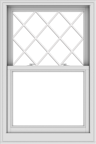 WDMA 32x48 (31.5 x 47.5 inch)  Aluminum Single Double Hung Window with Diamond Grids