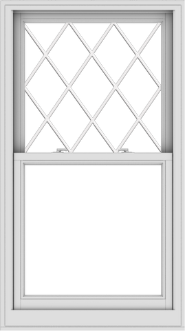 WDMA 32x57 (31.5 x 56.5 inch)  Aluminum Single Double Hung Window with Diamond Grids