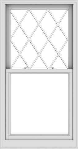 WDMA 32x61 (31.5 x 60.5 inch)  Aluminum Single Double Hung Window with Diamond Grids