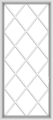 WDMA 32x72 (31.5 x 71.5 inch) White uPVC Vinyl Push out Casement Window without Grids with Diamond Grills