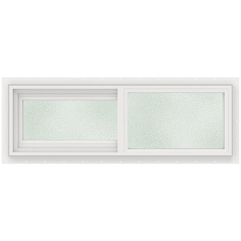 WDMA 36x12 (35.5x11.5) White Vinyl Sliding Windows With Fiberglass Mesh Screen