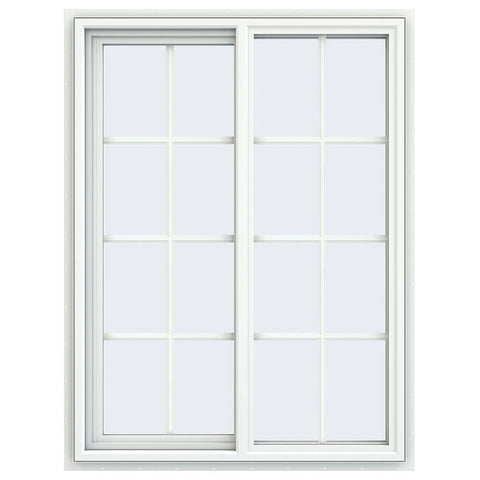 36x48 35.5x47.5 White Vinyl Sliding Window With Colonial Grids Grilles