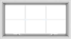 WDMA 36x20 (35.5 x 19.5 inch) White uPVC Vinyl Push out Awning Window with Colonial Grids Interior