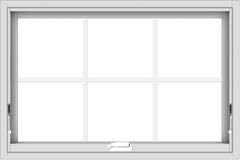 WDMA 36x24 (35.5 x 23.5 inch) White Vinyl uPVC Crank out Awning Window with Colonial Grids Interior