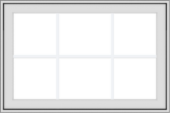 WDMA 36x24 (35.5 x 23.5 inch) White Vinyl uPVC Crank out Awning Window with Colonial Grids Exterior