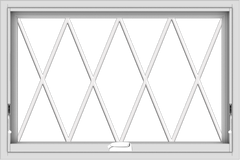 WDMA 36x24 (35.5 x 23.5 inch) White Vinyl uPVC Crank out Awning Window without Grids with Diamond Grills