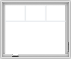 WDMA 36x30 (35.5 x 29.5 inch) White Vinyl UPVC Crank out Casement Window with Fractional Grilles