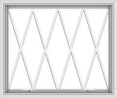 WDMA 36x30 (35.5 x 29.5 inch) White uPVC Vinyl Push out Awning Window without Grids with Diamond Grills