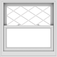 WDMA 34x34 (33.5 x 33.5 inch)  Aluminum Single Double Hung Window with Diamond Grids