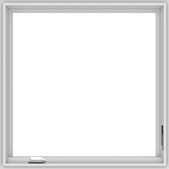 WDMA 34x34 (33.5 x 33.5 inch) White Vinyl UPVC Crank out Casement Window with Colonial Grids Interior