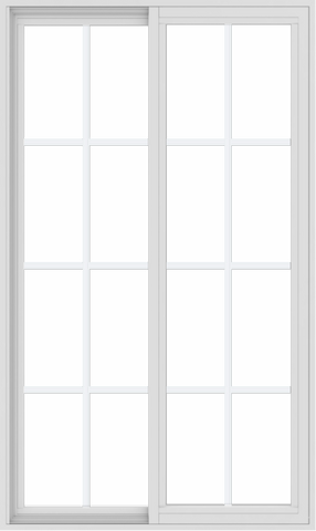 WDMA 36x60 (35.5 x 59.5 inch) Vinyl uPVC White Slide Window with Colonial Grids Exterior