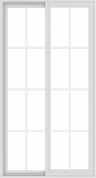 WDMA 36x66 (35.5 x 65.5 inch) Vinyl uPVC White Slide Window with Colonial Grids Exterior