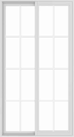 WDMA 36x66 (35.5 x 65.5 inch) Vinyl uPVC White Slide Window with Colonial Grids Exterior