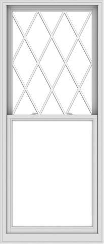 WDMA 36x84 (35.5 x 83.5 inch)  Aluminum Single Double Hung Window with Diamond Grids