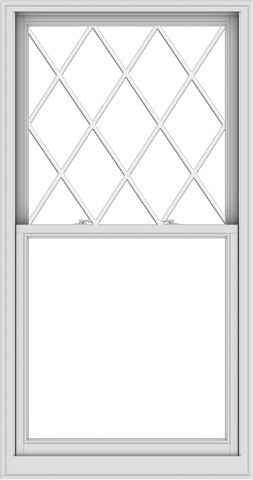 WDMA 38x72 (37.5 x 71.5 inch)  Aluminum Single Double Hung Window with Diamond Grids