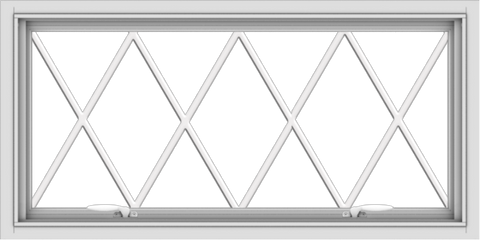 WDMA 40x20 (39.5 x 19.5 inch) White uPVC Vinyl Push out Awning Window without Grids with Diamond Grills