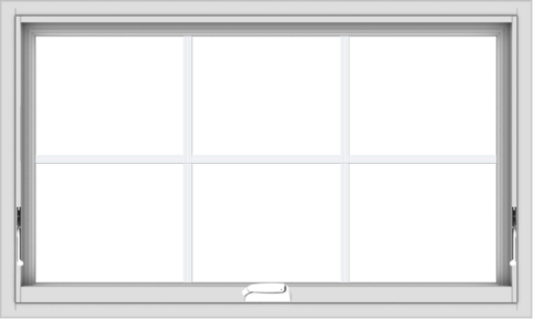 WDMA 40x24 (39.5 x 23.5 inch) White Vinyl uPVC Crank out Awning Window with Colonial Grids Interior