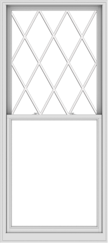 WDMA 40x90 (39.5 x 89.5 inch)  Aluminum Single Double Hung Window with Diamond Grids