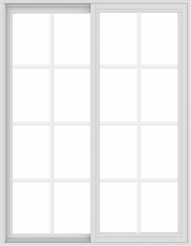 WDMA 42x54 (41.5 x 53.5 inch) Vinyl uPVC White Slide Window with Colonial Grids Exterior