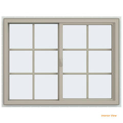 48x36 47.5x35.5 Vinyl PVC Sliding Window With Colonial Grids Grilles