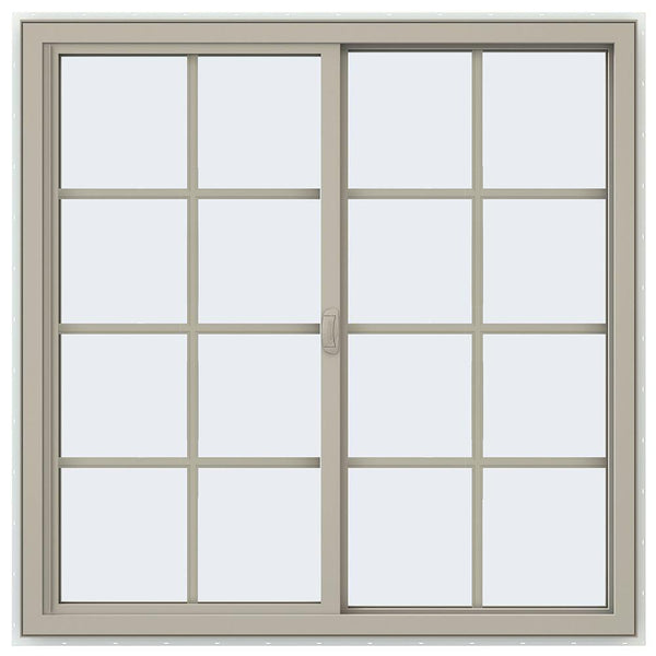 48x48 47.5x47.5 Vinyl PVC Sliding Window With Colonial Grids Grilles