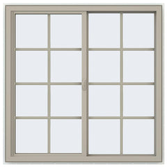 48x48 47.5x47.5 Vinyl PVC Sliding Window With Colonial Grids Grilles